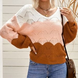 Puff Sleeve Pointelle sweater NWOT